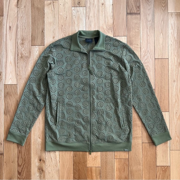 Fenty PUMA by Rihanna Olive Green Zip Up Embroidered Edge Jacket Size Small $240 - Picture 2 of 10